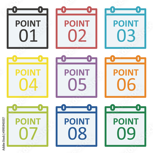 イラスト素材：ポイント,重要,チェック,注目,注意,数字