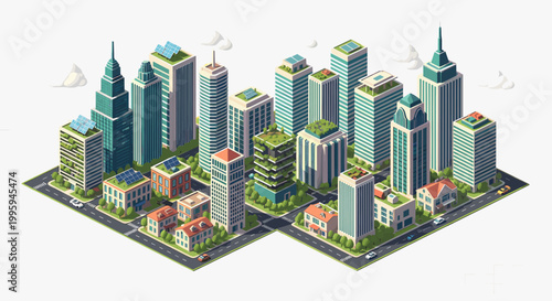 A stylized illustration of a modern city scene evokes a feeling of progress and opportunity, perfect for business presentations, website backgrounds, 