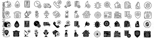 Pest icon vector set. Pest control Illustration sign collection. Insect control symbol. pest control service logo.