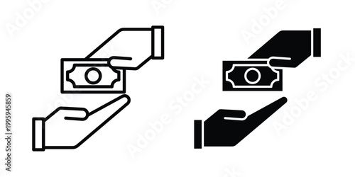 loan icon design. Editable silhouette and Thin Stroke outlined icons pack