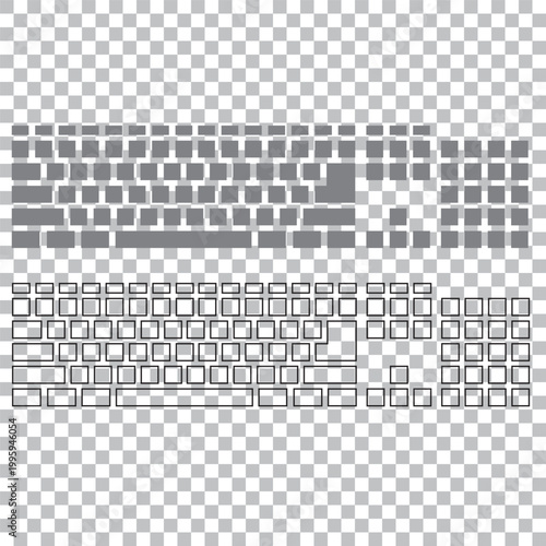  keyboard layout. The layout of the keyboard buttons. Isolated vector illustration