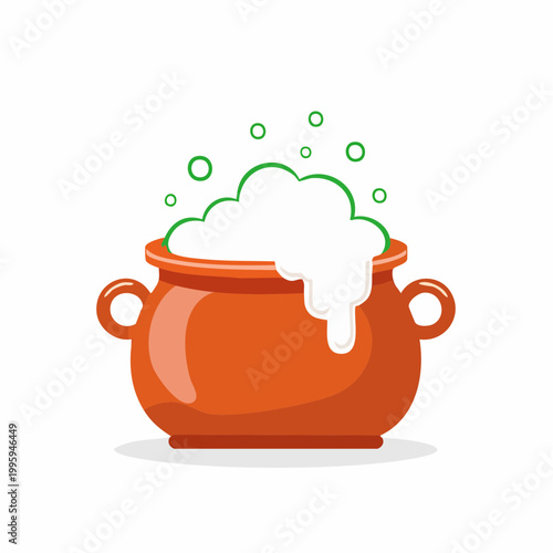 Bubbling Cauldron with Green Bubbles