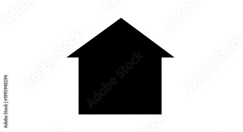 Black Silhouette of a Simple House Icon.