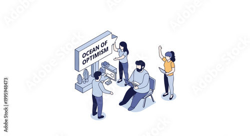 Teamwork and Collaboration - Illustrative Concept of Optimism and Innovation.