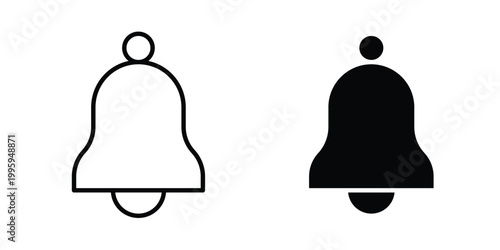 Notification icon design. Editable silhouette and Thin Stroke outlined icons pack