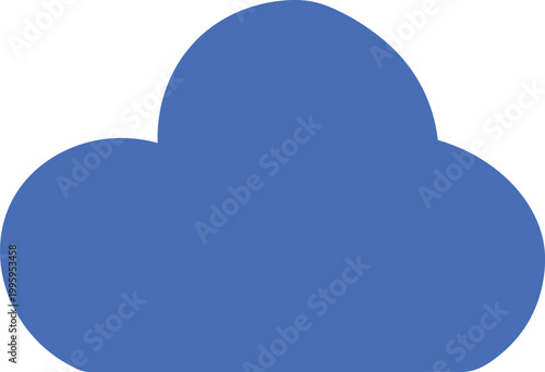 Flat cloud icon isolated on white background. Minimal cloud storage symbol ideal for tech apps, data systems and UI design.