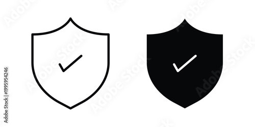 Safe icon design. Editable silhouette and Thin Stroke outlined icons pack