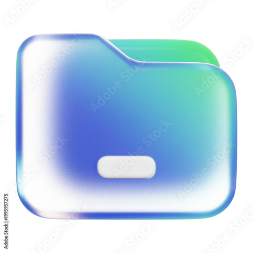 Glassmorphism File Folder 3d icon