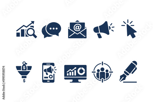Digital Marketing Icon Set (10 Icons)