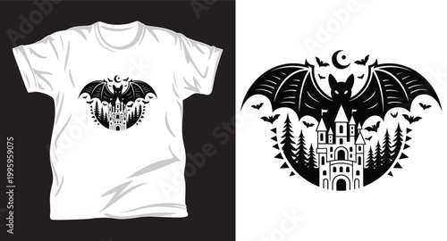 Vampire graphic vector T shirt design print.