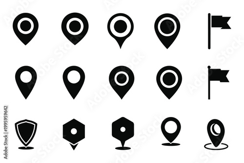 Location icon silhouette vector illustration