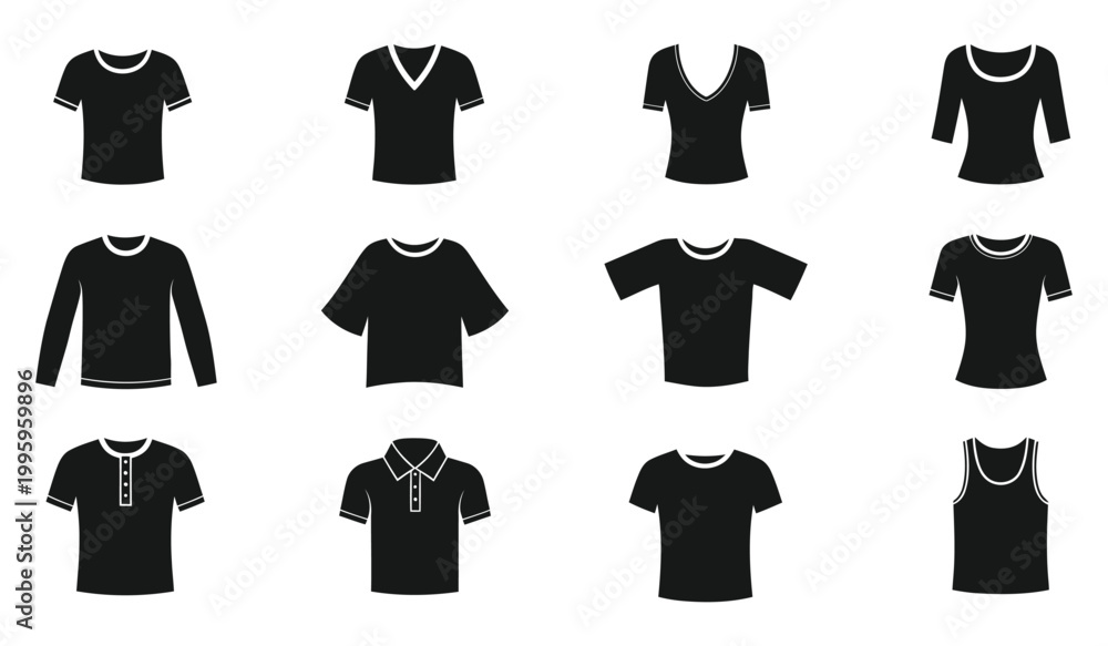 Naklejka premium Tshirt icon silhouette vector illustration