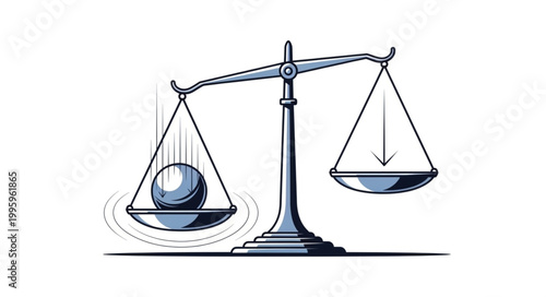 Balance scale with one side heavier than the other.