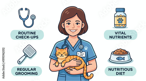 Veterinarian Holding Orange Cat.