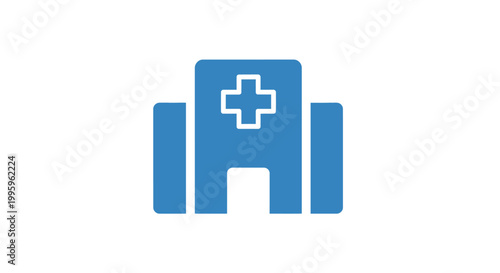 Blue Medical Cross Healthcare Symbol.