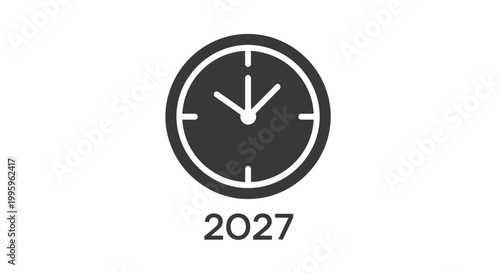 Clock with the year 2027 underneath.