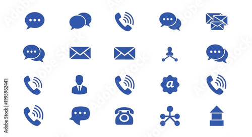 Collection of communication technology icons.