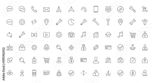 Collection of various web icons.