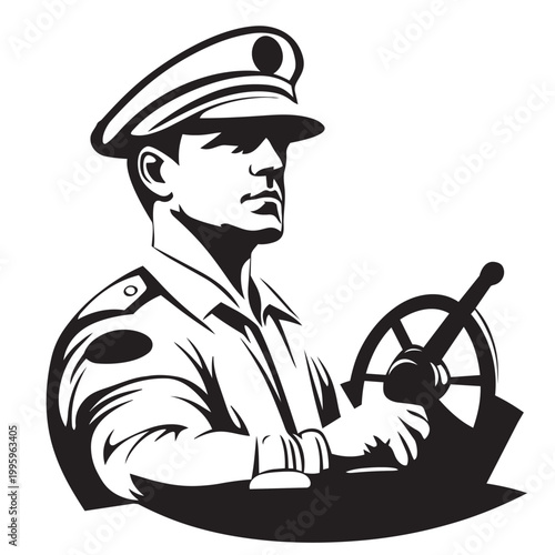 man with a steering wheel
