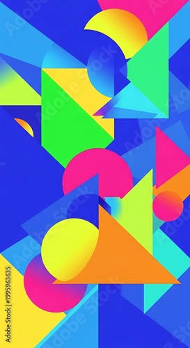 Geometric Abstraction - A Colorful Composition of Shapes and Forms.