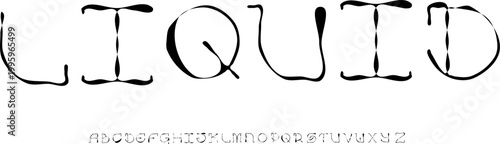 Liquid Elegant Serif Font Alphabet – Artistic Fluid Display Typeface with Minimal Organic Style for Branding, Editorial Design, Fashion Logos & Modern Typography Projects