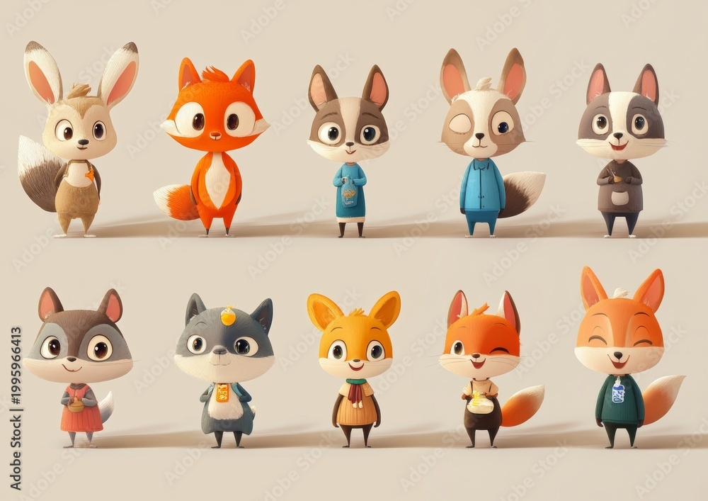 Naklejka premium set of funny animals