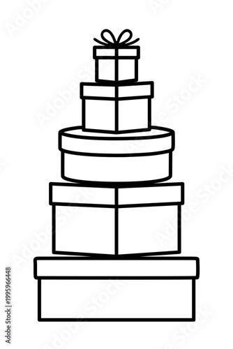 プレゼントタワーのラインアイコン
