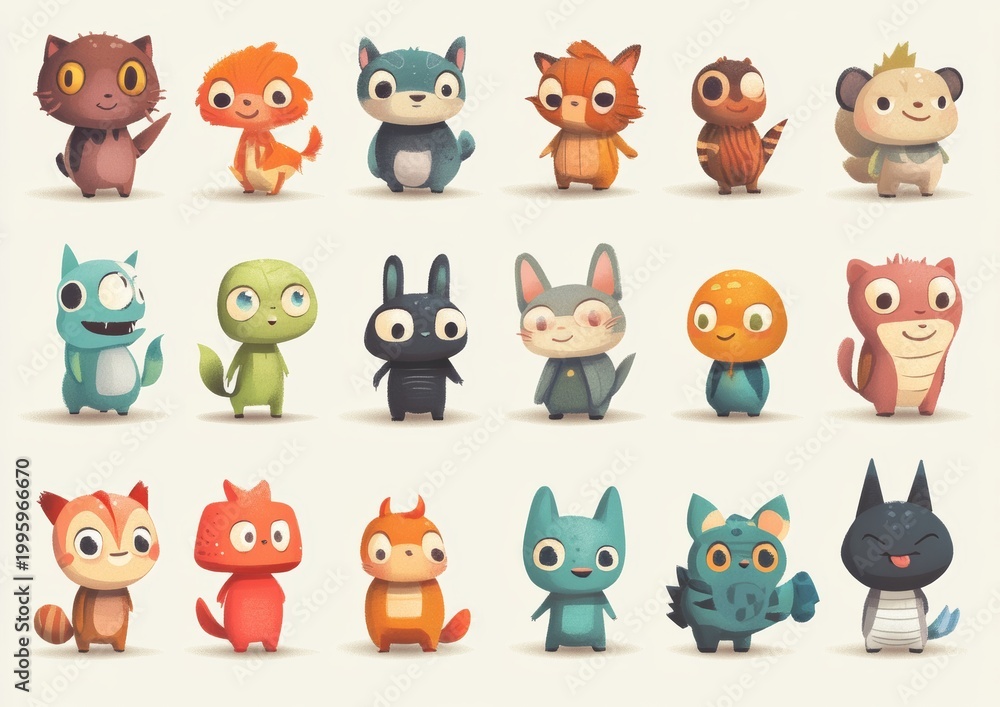 Obraz premium set of funny animals
