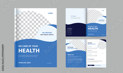 Modern Medical Services Profile Brochure for Healthcare Business Clean Blue Medical Brochure
