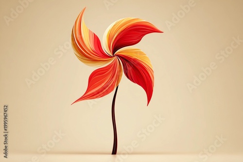 Symbol of Renewable Energy Captured in Minimalist Style With Vivid Colors Generative AI