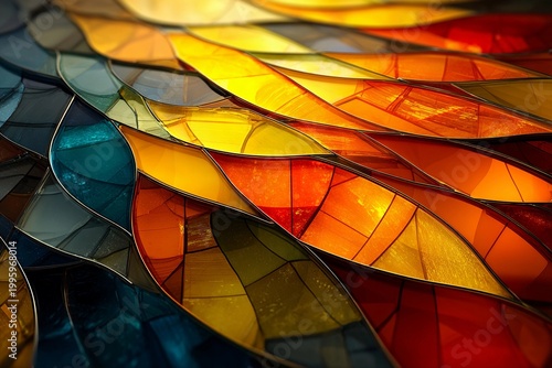 Vibrant Fusion of Colors in Modern Abstract Energy Waves Generative AI