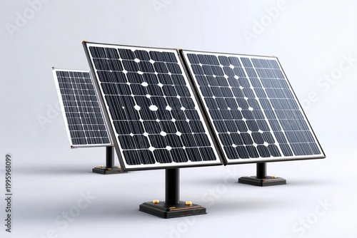 Solar Panels on Display Showcasing Minimalist Design for Sustainable Energy Generative AI