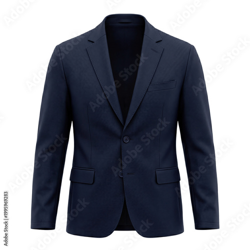 Bilde på lerret Navy blue single breasted tailored blazer jacket