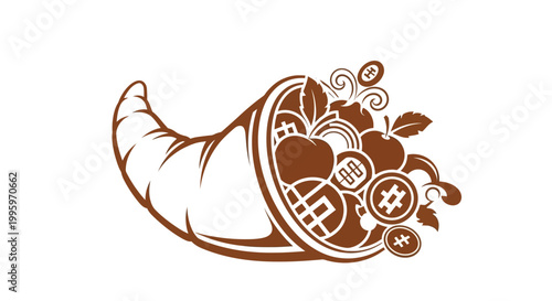 Abundant Horn of Plenty Thanksgiving Symbol.