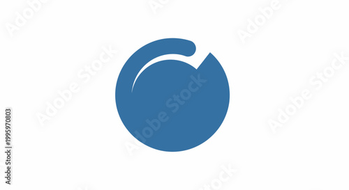 Blue circle with curved cutout logo.