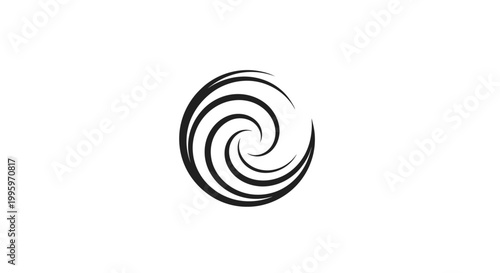Black swirl spiral shape symbol icon.