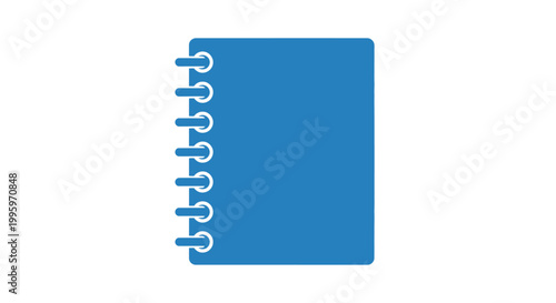 Blue spiral bound notebook cover.