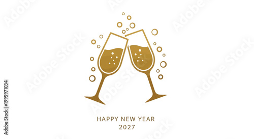 Champagne Glasses For New Year Celebration.