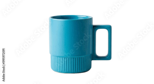 Minimal black silhouette icon, simple flat vector, bold black shape, no, no shading modern turquoise ceramic mug with ribbed base and square handle on a, flat icon style