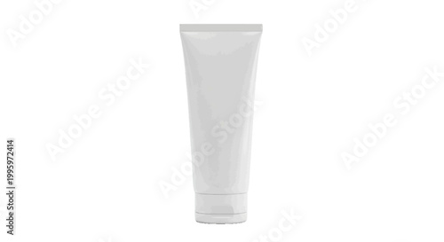 Minimal black silhouette icon, simple flat vector, bold black shape, no, no shading blank white cosmetic tube for cream, gel, or lotion on a, flat icon style