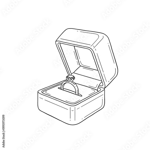 Cuadro en lienzo Black and White, Outline Hand drawn wedding and Bachelorette illustration fine l