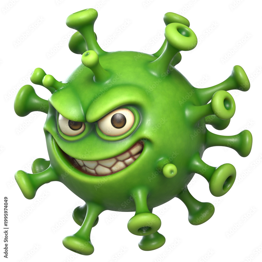 Fototapeta premium Cartoon Evil Virus