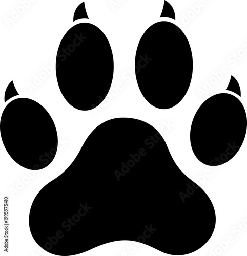 Illustration of paw footprint silhouette
