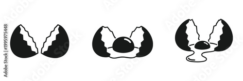 Broken egg icon silhouette vector illustration