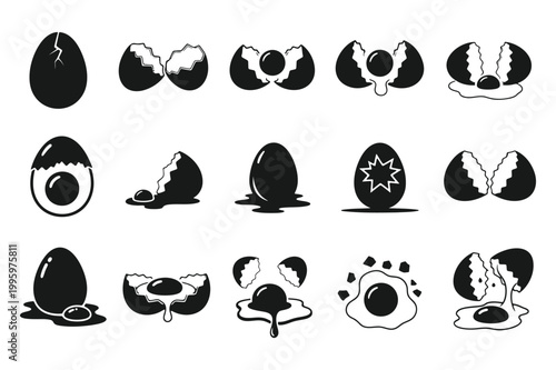 Broken egg icon silhouette vector illustration