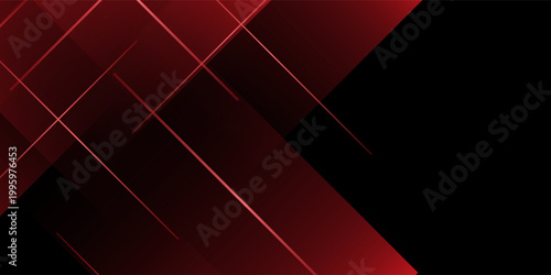 Dynamic Red And Black Abstract Background with Geometric Lines.Vector illustrator art eps 10