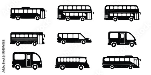 Bus icon silhouette vector illustration