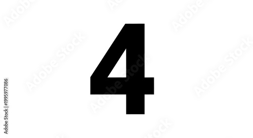 The number four displayed in bold black against a clean white background.