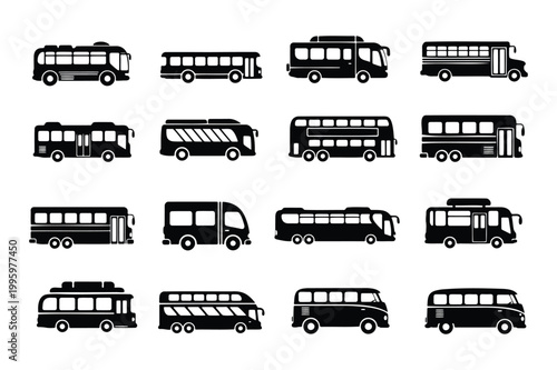 Bus icon silhouette vector illustration