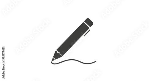 Black pen drawing a line.